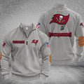 Tampa Bay Buccaneers Striped Quarter-Zip Sweatshirt
