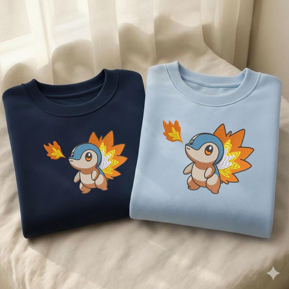 Cyndaquil Embroidered, Hoodie Evolution Gifts For Fans, Poke Embroidery