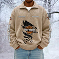 Harley Motor Davidson Custom Name Quarter Zip Pullover Sweatshirt - Multicolor