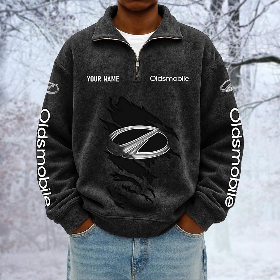 Oldsmobile Custom Name Quarter Zip Pullover Sweatshirt - Multicolor
