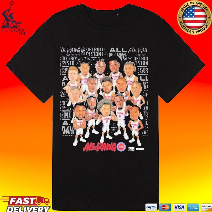 Detroit Pistons Team Caricature Playoffs 2026 Round 2 Unisex