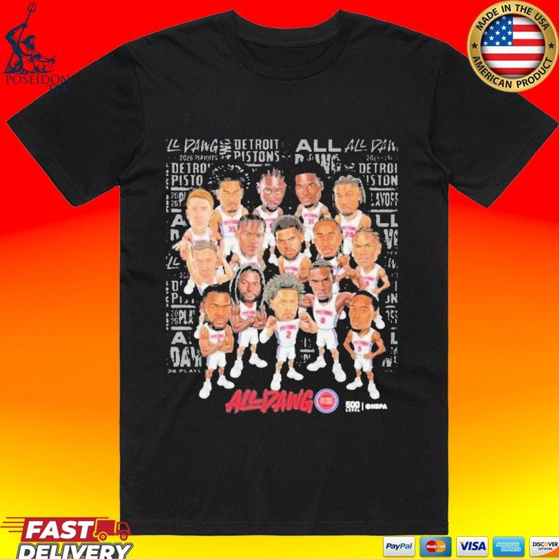 Detroit Pistons Team Caricature Playoffs 2026 Round 2 Unisex