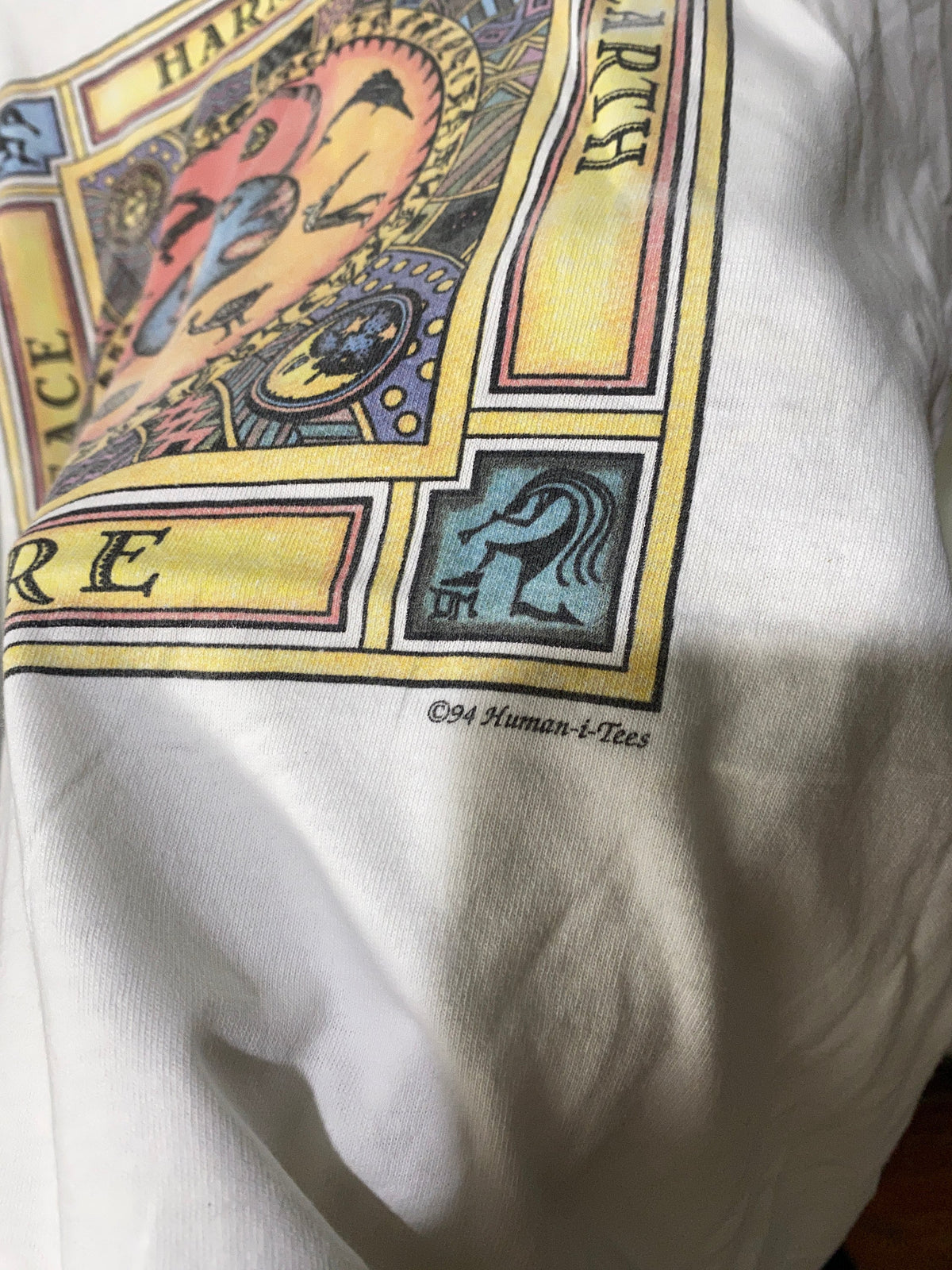 Vintage 1994 Human Tees Harmony Peace Earth Size Unisex
