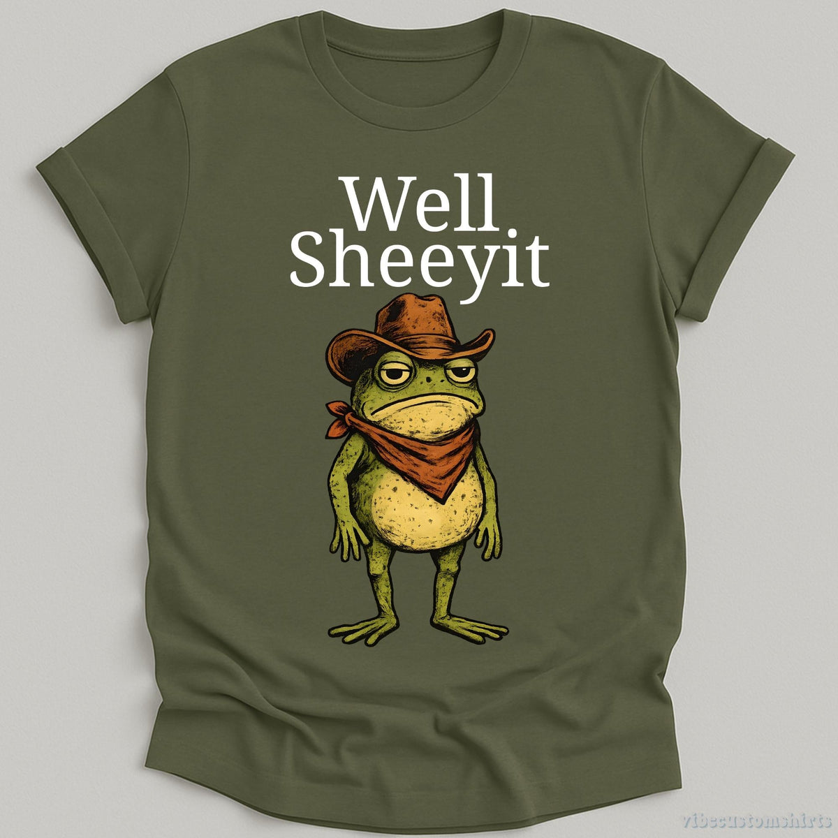 Well Sheeyit Frog Cowboy Southern Western Tee Sarcastic Frog Country Humor Vintage Frog