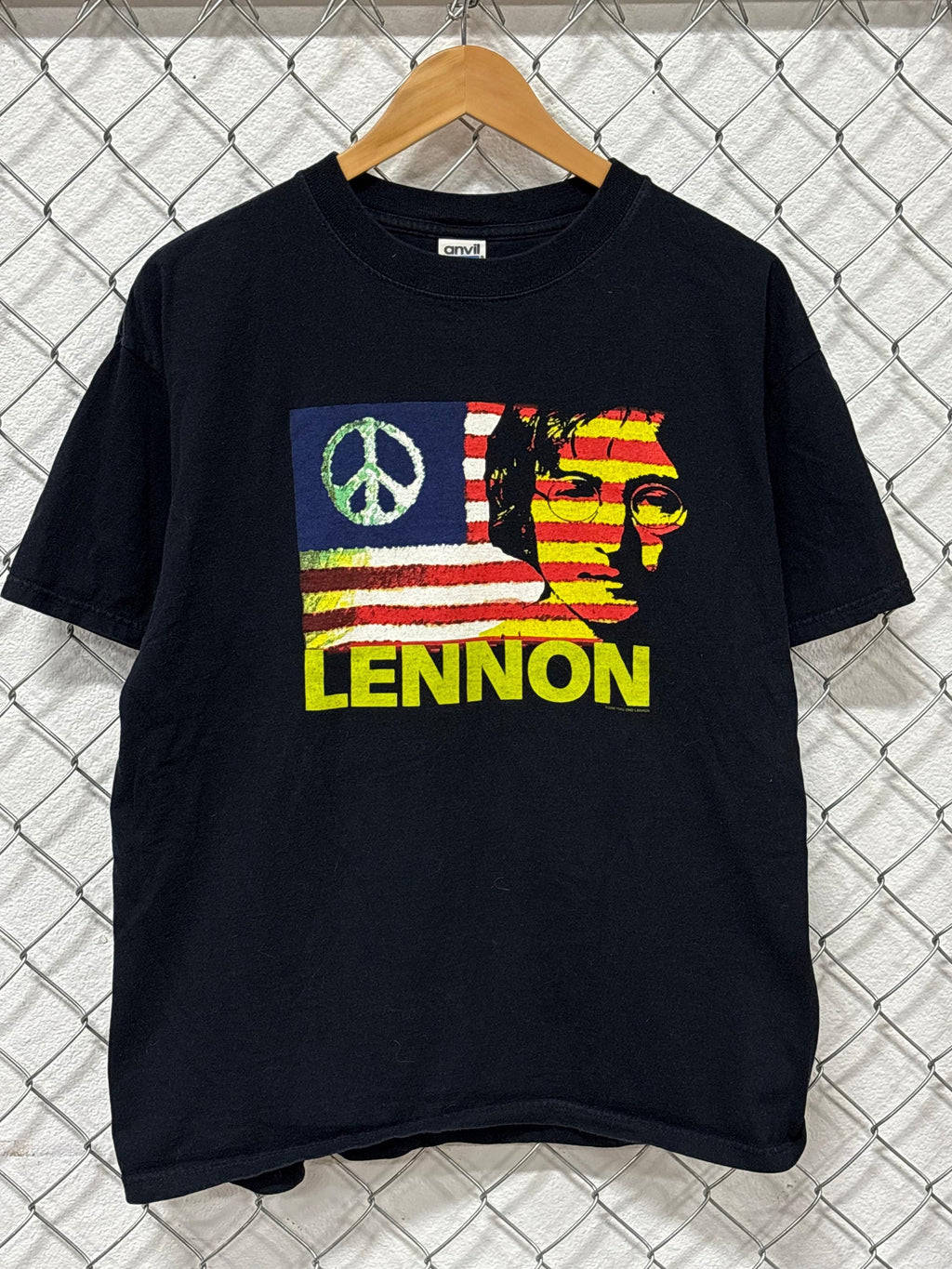 Vintage Y2k John Lennon Give Peace Chance Band Tee Size Large