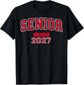 Senior Class 2027 Graduation Varsity Red White Letters Unisex