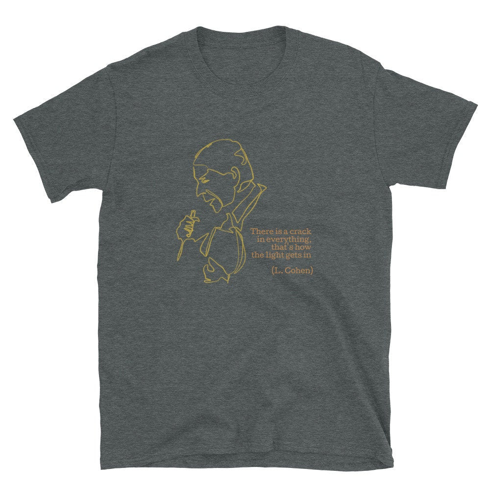 Leonard Cohen Line Drawing Crack Unisex