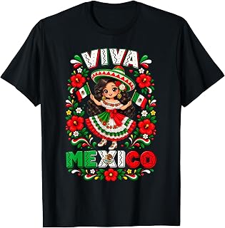 Viva Mexico Mexican Girl Flag Independence Day Unisex