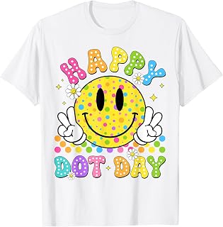 Happy Dot Day Smile Face Colorful Polka Dot Groovy Unisex
