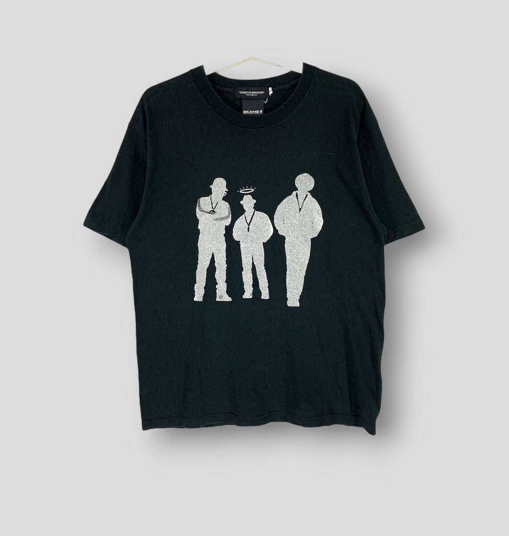 Vintage Y2k Run Dmc Beams Japanese Brand Streetcar Casual Hip Hop Rap Tees Black Large