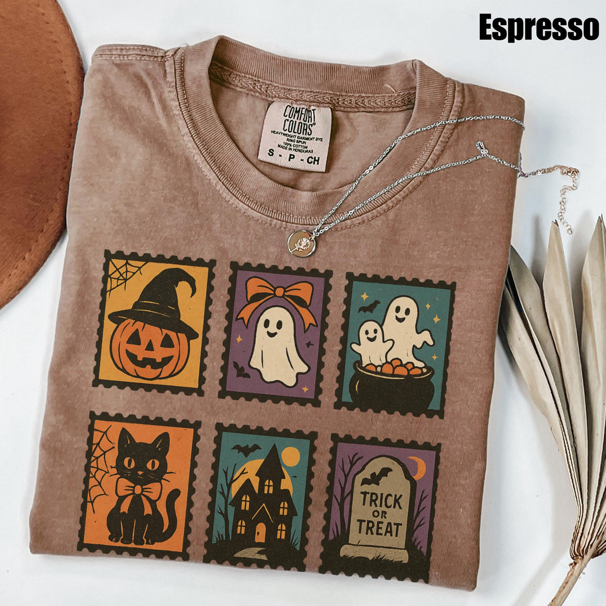 Halloween Ghost Pumpkin Cat Comfort Colors Ghos Retro Ghost Tee Halloween Fall Spooky Ca