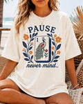 Pause Nevermind Mahjong Peacock Mahjong Tee Comfort Colors Mahjong Player Retro Floral Mahj Yellow Blue