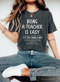 Teacher Easy It'S Like Riding Bike Teacher Meme Back School Teacher Tee Teacher