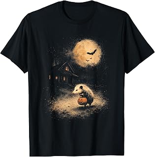Vintage Opossum Halloween Possum Pumpkin Spooky Moon Unisex