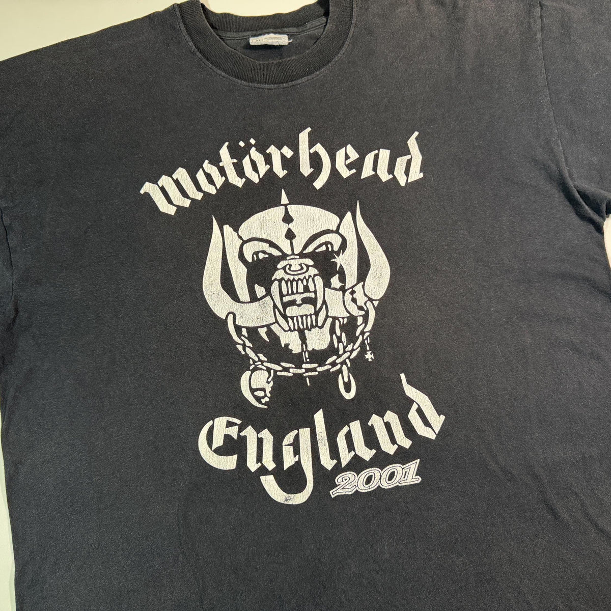 Vintage 2001 Mot Rhead Authentic Distressed Y2k Heavy Metal Band Tour Faded Black Tee Xl