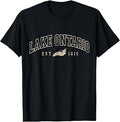Lake Ontario Map Vintage Lake Ontario Est 1615 Unisex