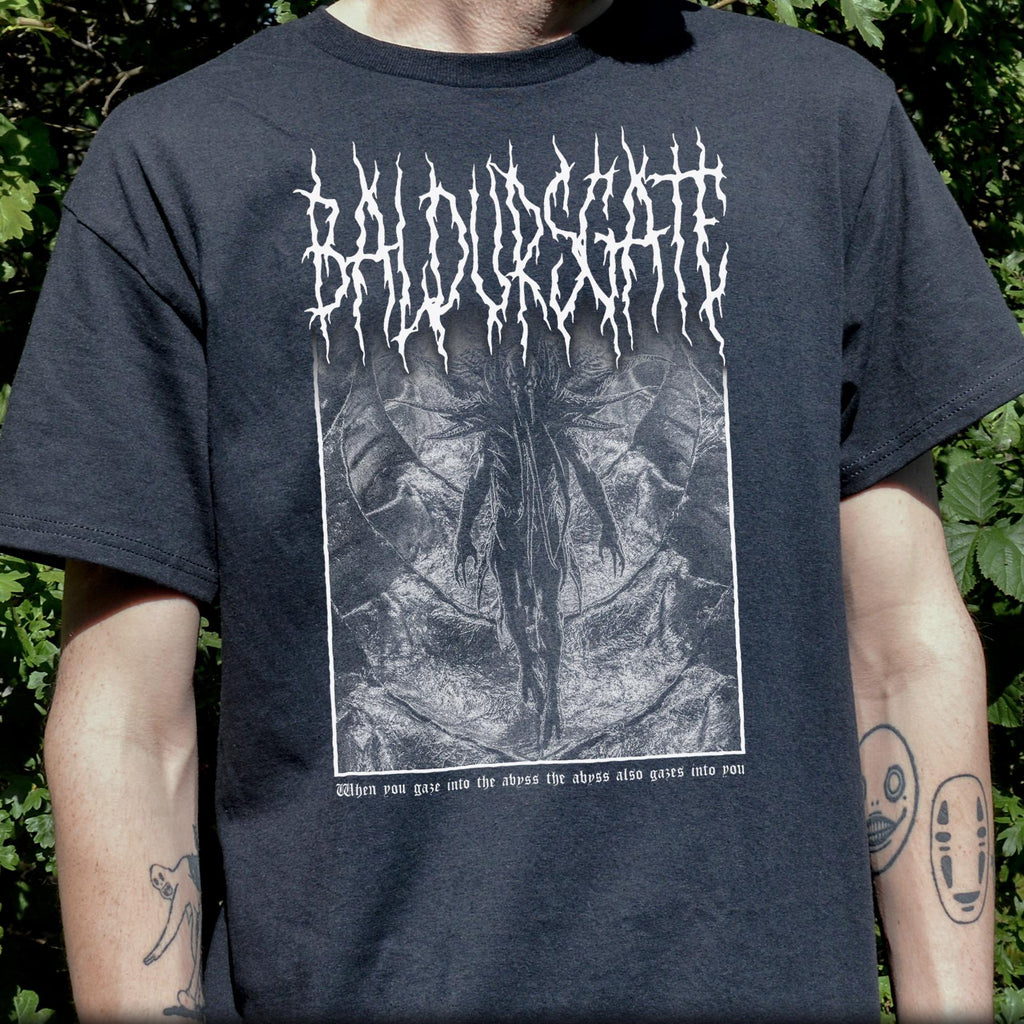 Baldurs Gate Black Metal Mindflayer Illithid Game Tee Unisex