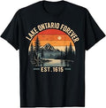 Vintage Lake Ontario Retro Sunset Pine Trees Outdoors Unisex