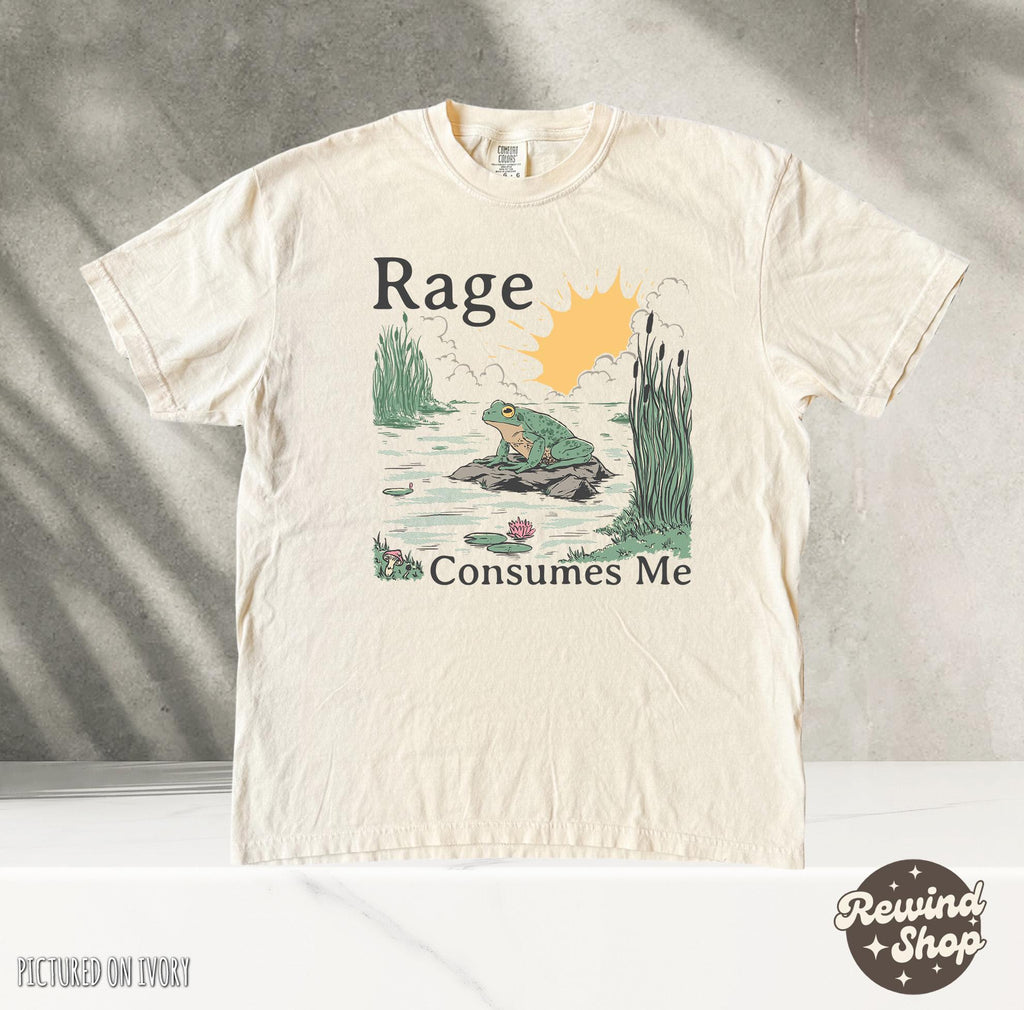 Rage Consumes Frog Pond Meme Frog Vintage Nature Lover Frog Retro