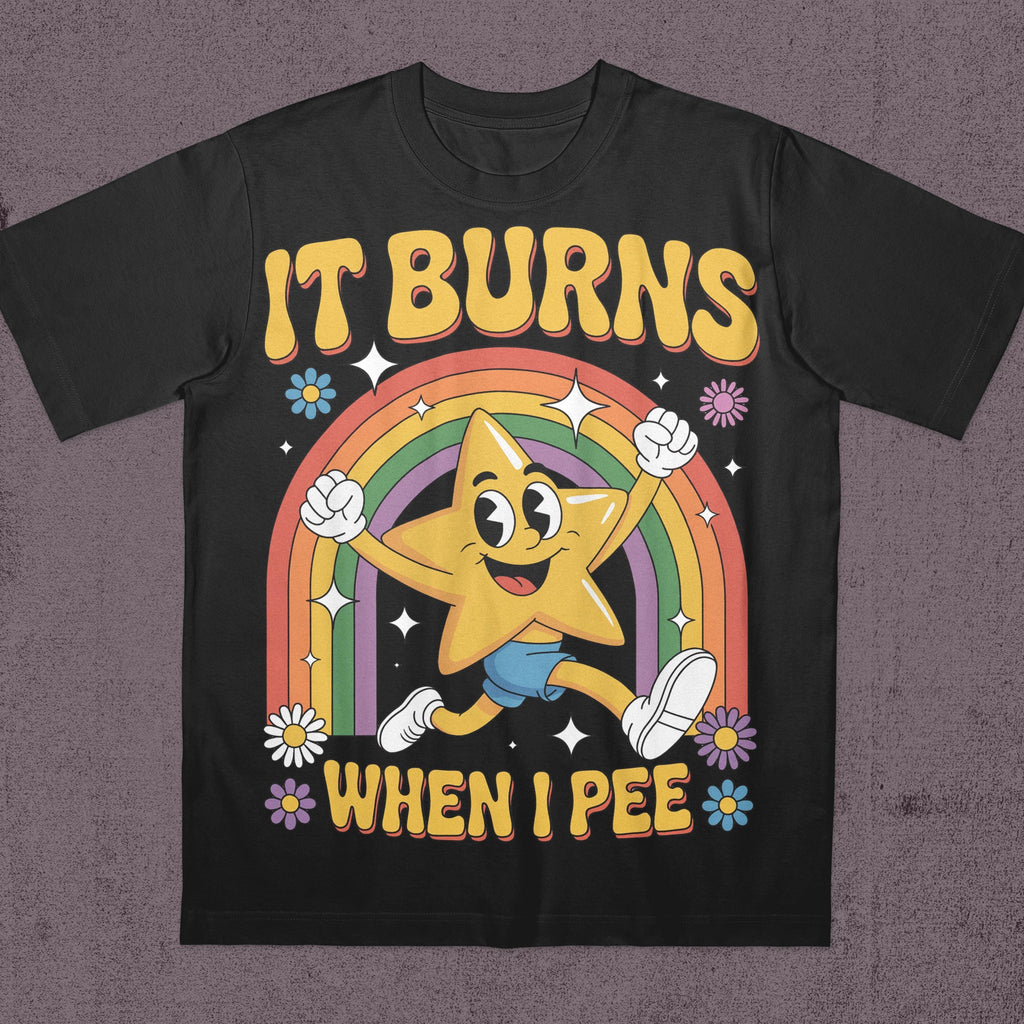 Saying Burns Pee 90s Vintage Bootleg Unisex