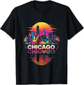 Love Chicago Skyline Chicago City Tie Dye Souvenir Chicago