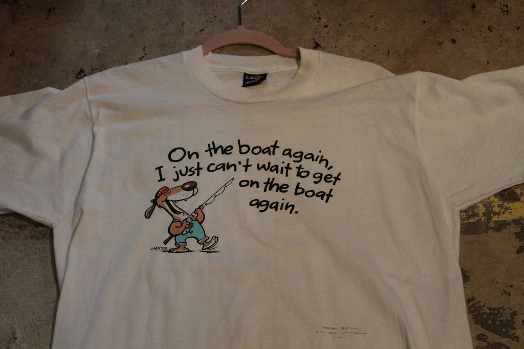 Vintage 1990s Fishing Boat Again Can'T Wait Get Boat Again Cartoon Made Usa