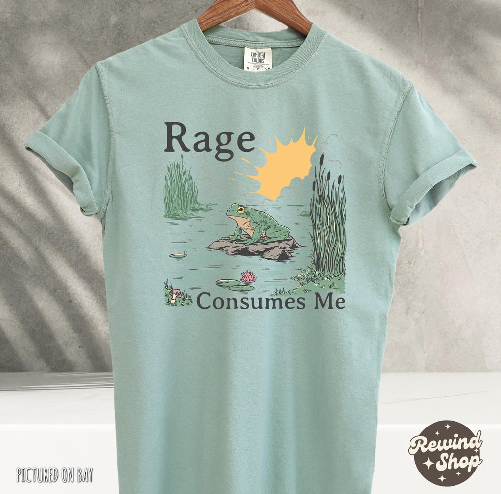 Rage Consumes Frog Pond Meme Frog Vintage Nature Lover Frog Retro