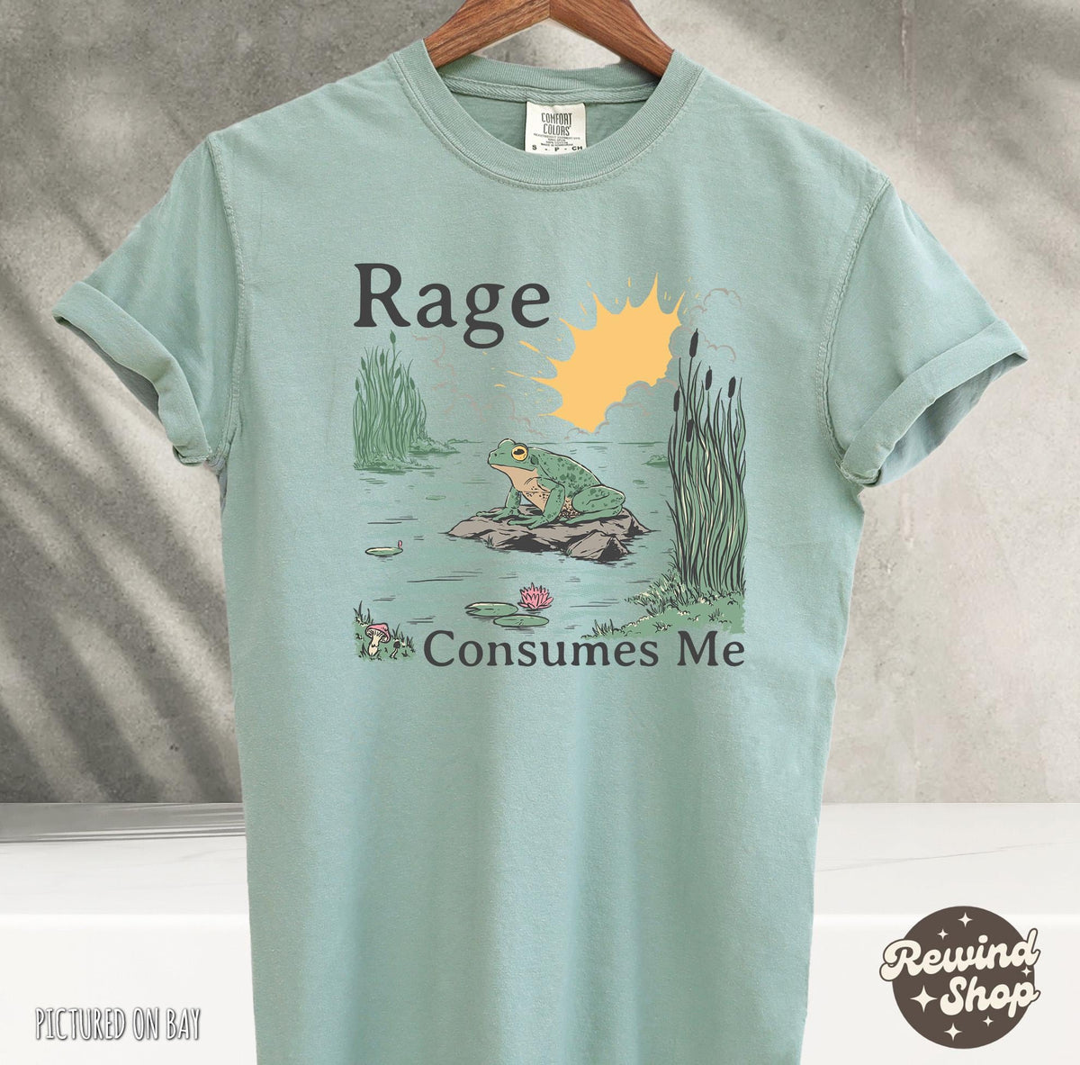 Rage Consumes Frog Pond Meme Frog Vintage Nature Lover Frog Retro
