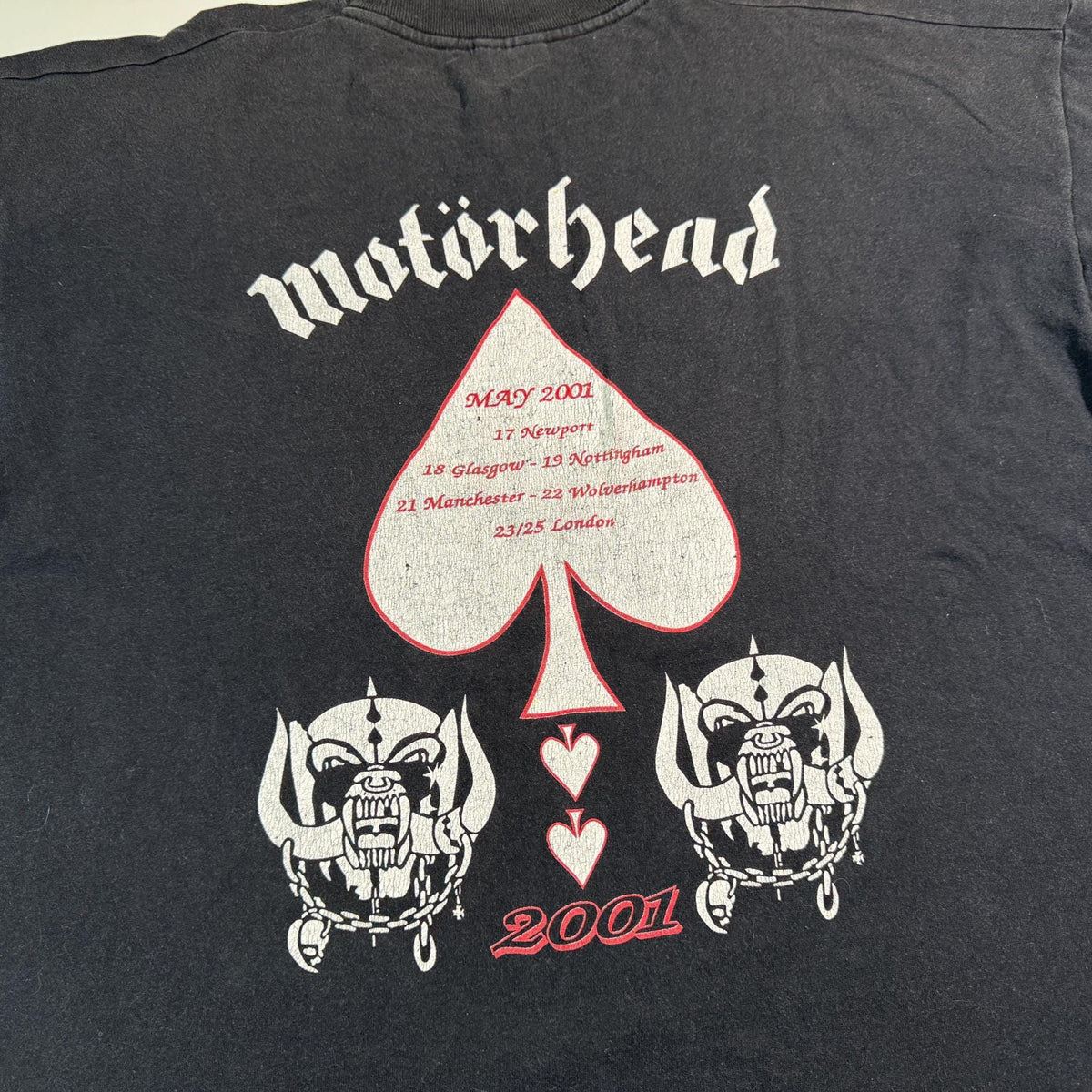 Vintage 2001 Mot Rhead Authentic Distressed Y2k Heavy Metal Band Tour Faded Black Tee Xl