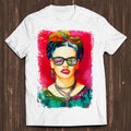 Frida Kahlo Pink Watercolor Lips Bite Gamer Meme Music Tee C1586