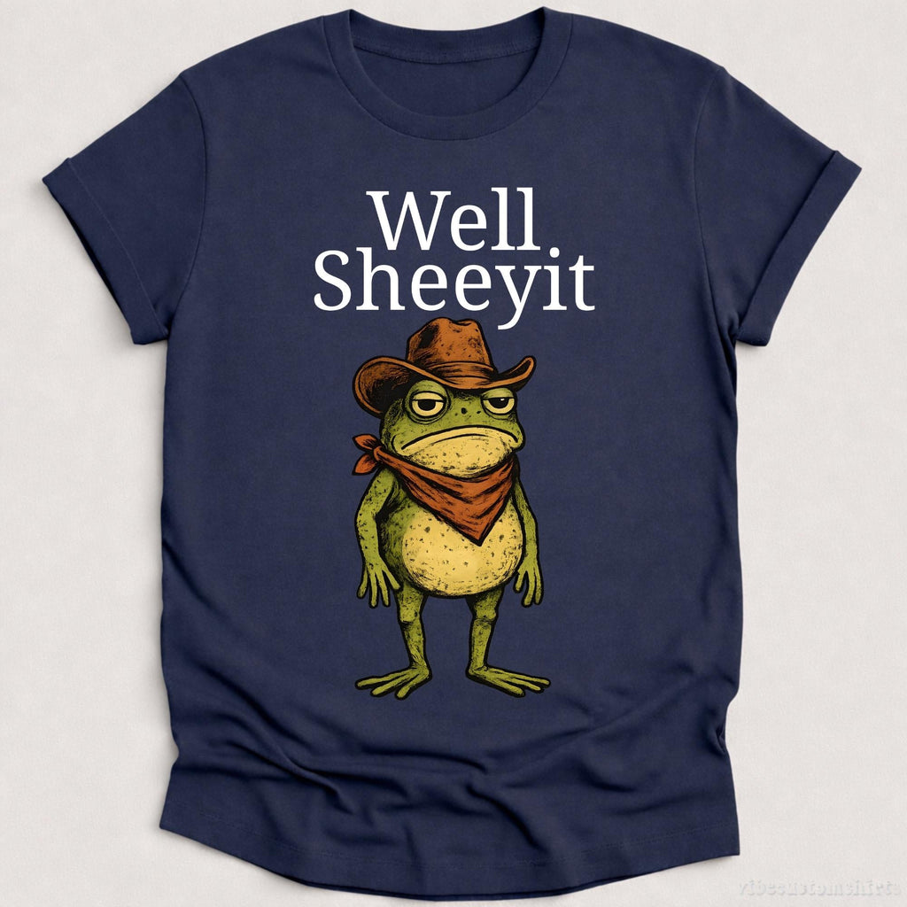 Well Sheeyit Frog Cowboy Southern Western Tee Sarcastic Frog Country Humor Vintage Frog