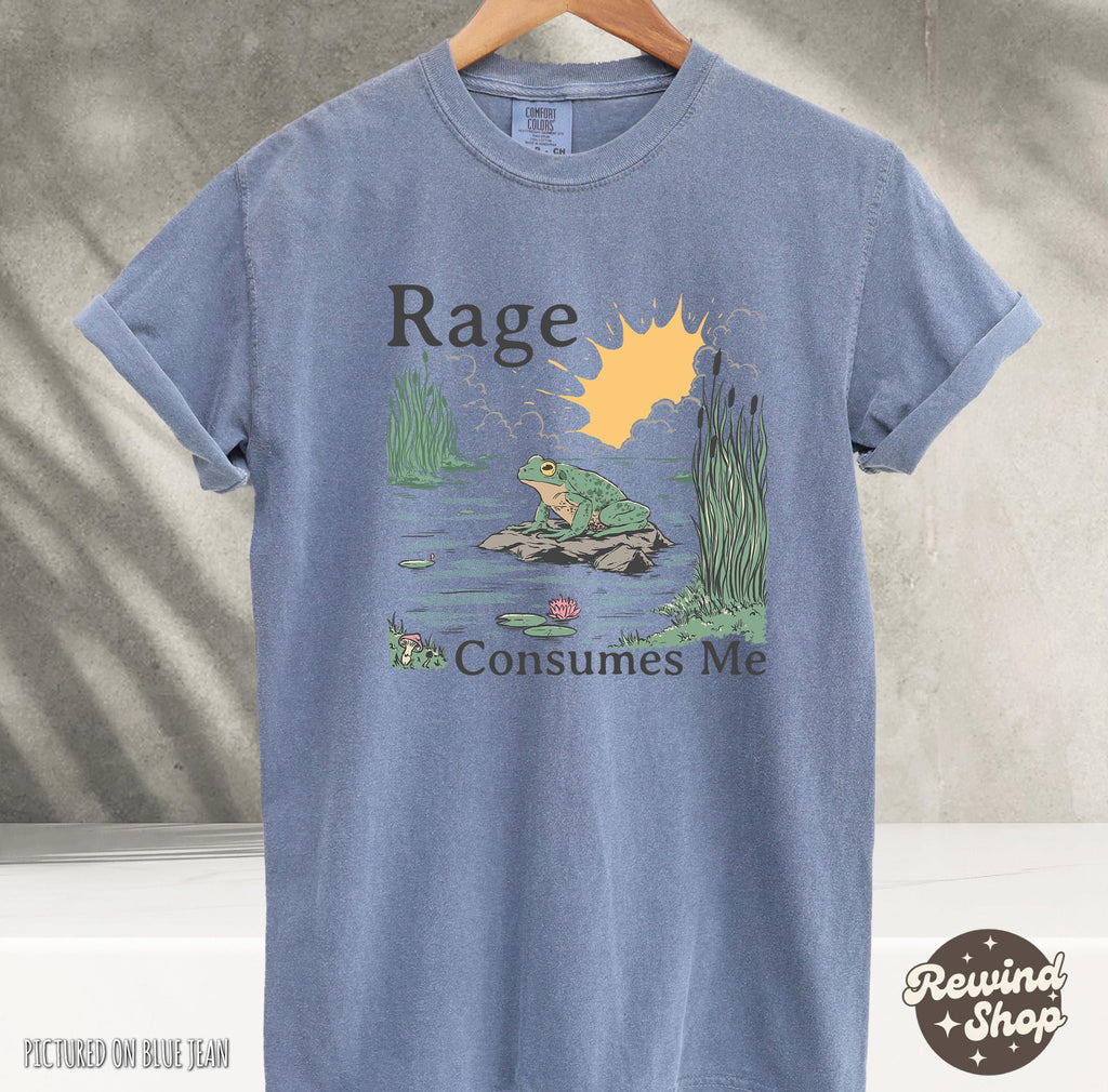 Rage Consumes Frog Pond Meme Frog Vintage Nature Lover Frog Retro