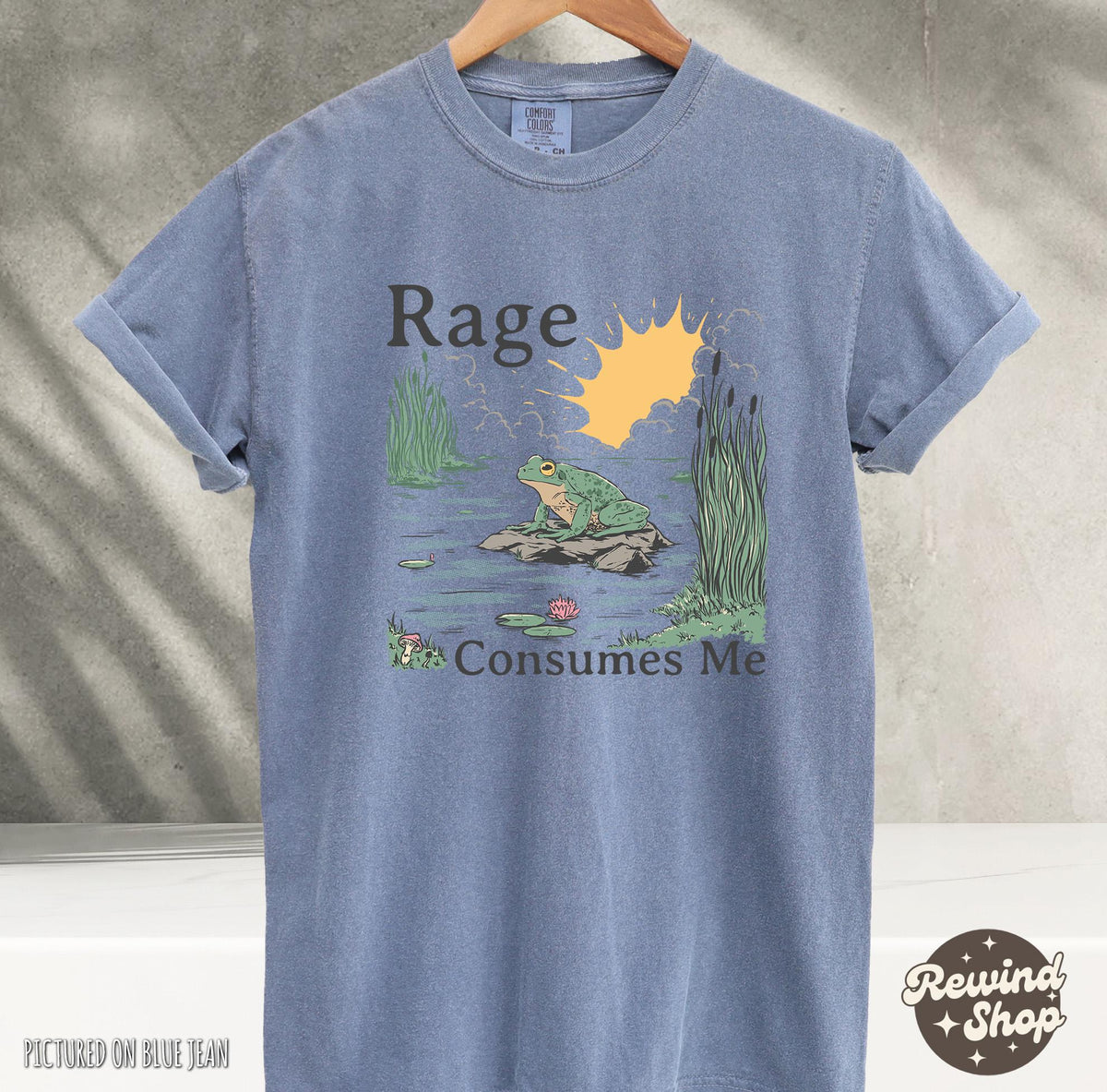 Rage Consumes Frog Pond Meme Frog Vintage Nature Lover Frog Retro