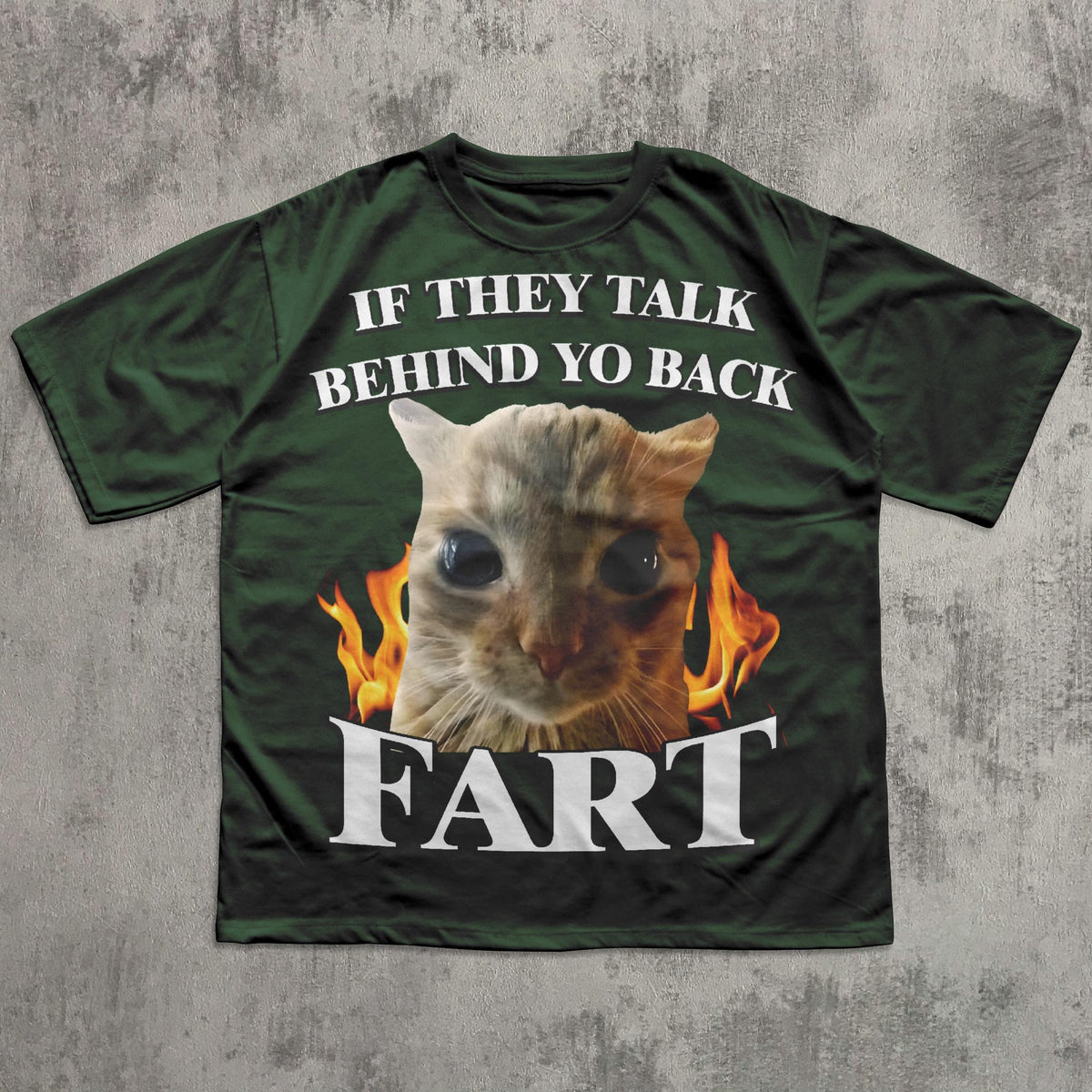 Talk Behind Yo Back Fart Cat Meme Silly Cats Stupid Brainro Unhinged Clothes Weird