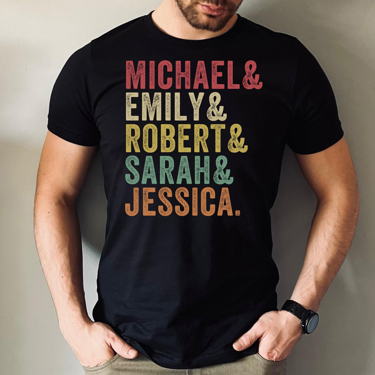Custom Names Lis Personalized Ampersand Tee Family Names Customized Group Names Name Reunion
