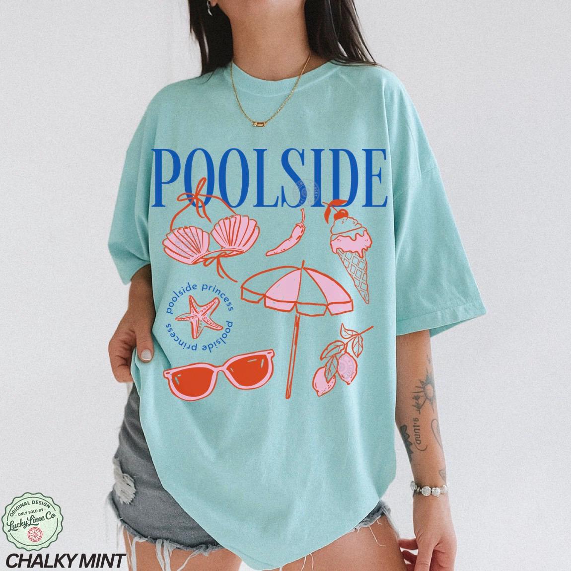 Poolside Princess Retro Summer Preppy Beach Summer Tee Vacation Travel Beachy Summer