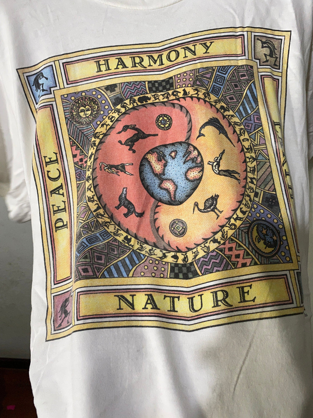 Vintage 1994 Human Tees Harmony Peace Earth Size Unisex