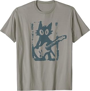 Cat Playing Guitar Rock Star Rock Roll Unisex