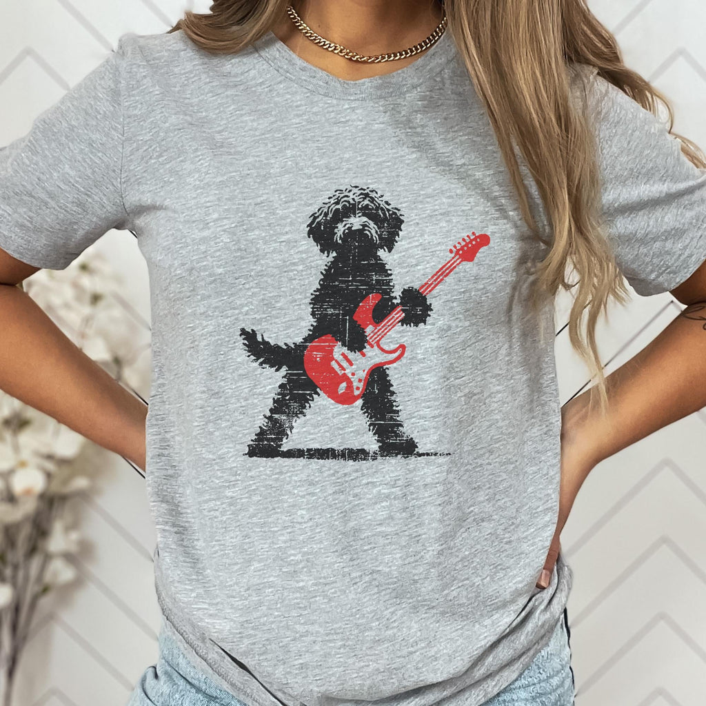 Goldendoodle Rock Guitar Music Lover Tee Doodle Mom Dad Gif Rock Dog