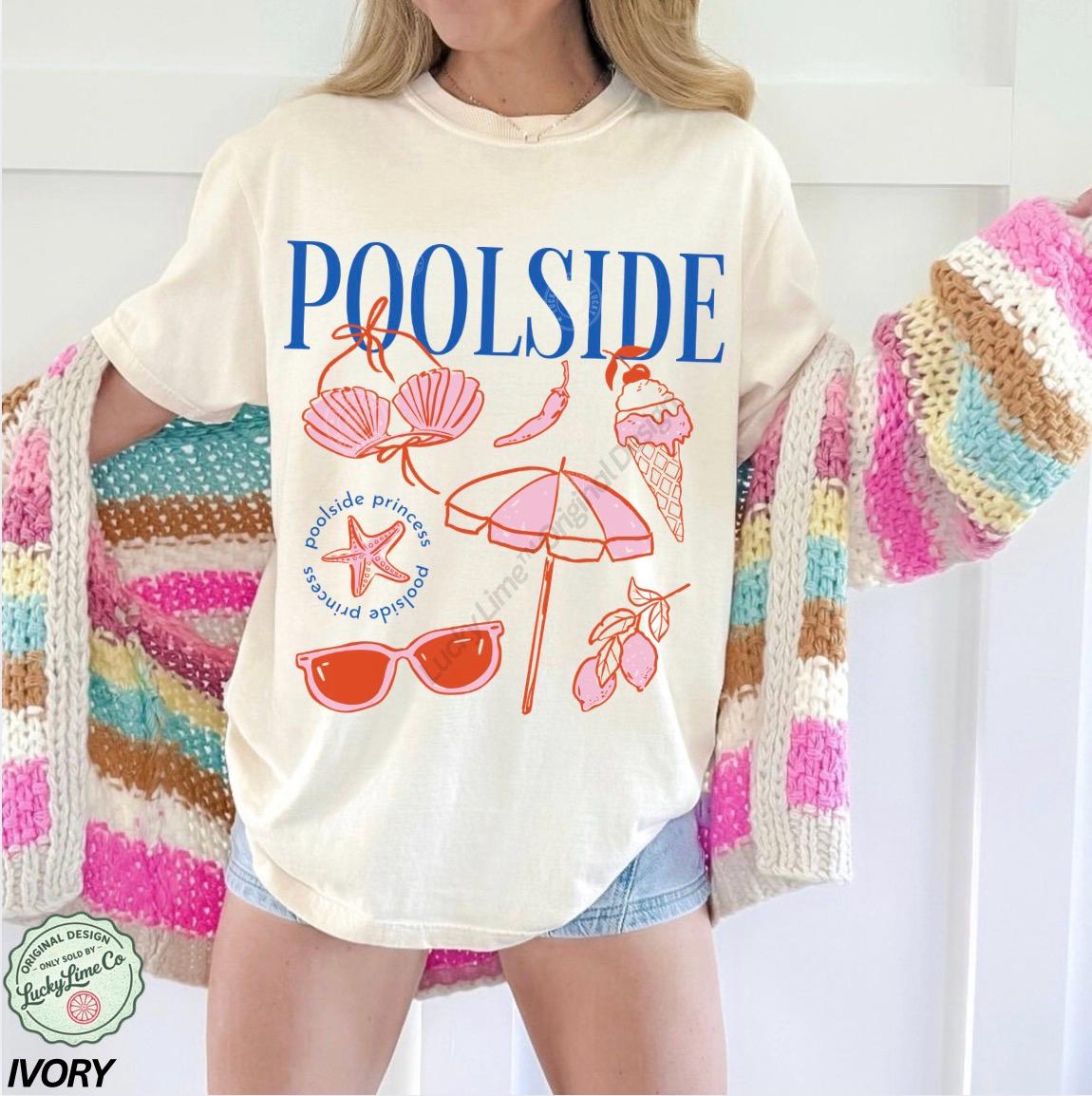 Poolside Princess Retro Summer Preppy Beach Summer Tee Vacation Travel Beachy Summer