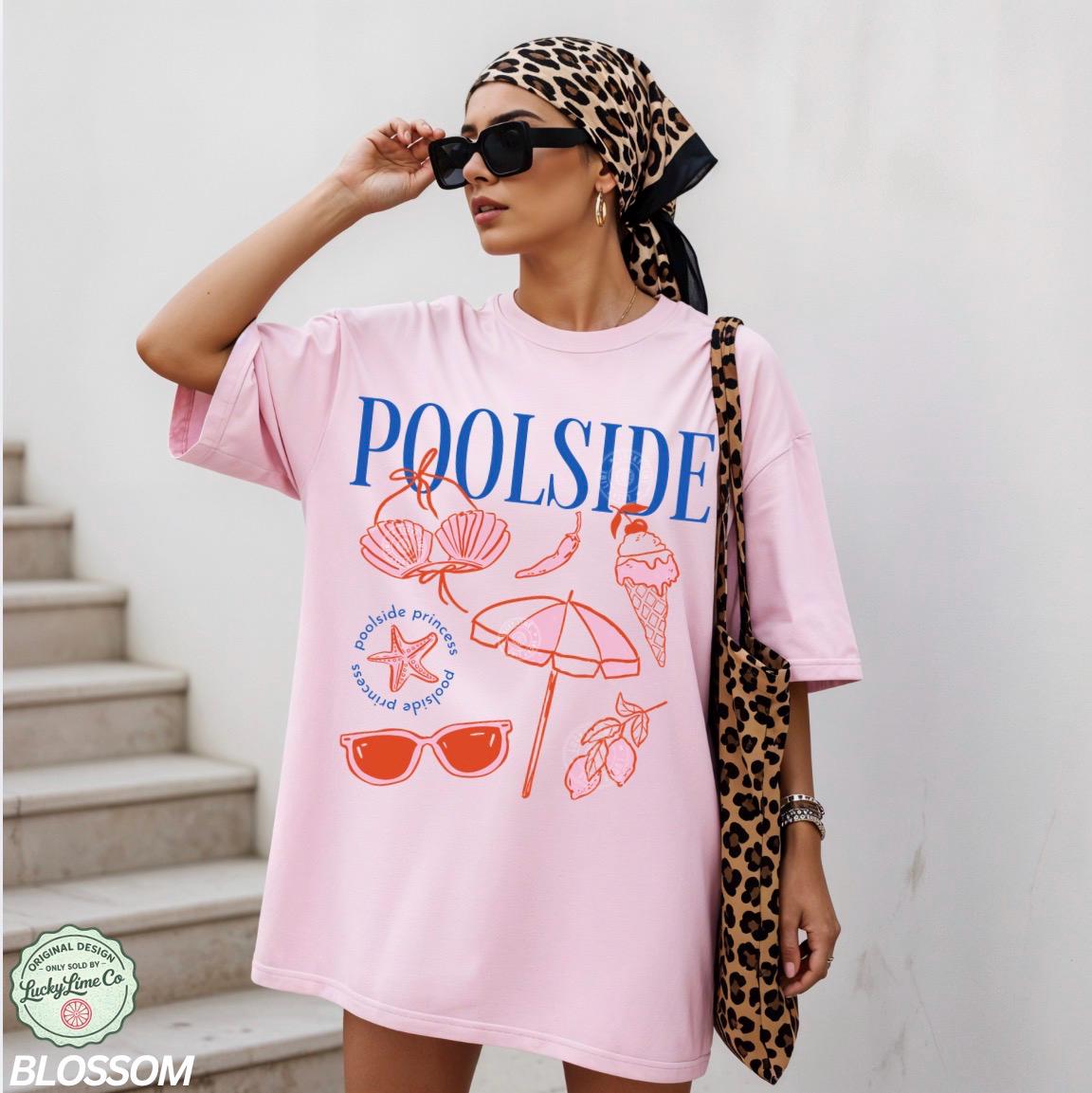 Poolside Princess Retro Summer Preppy Beach Summer Tee Vacation Travel Beachy Summer