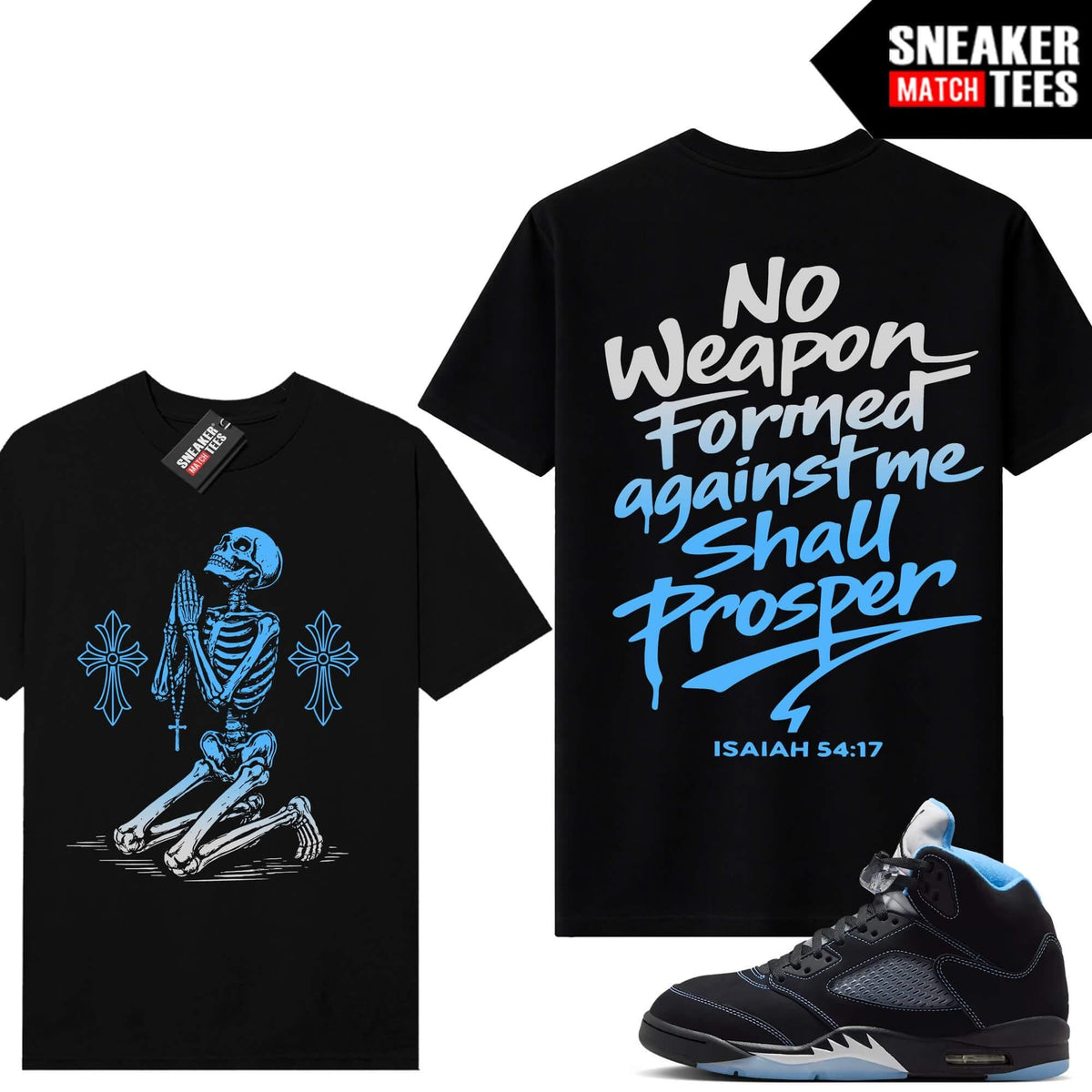 Black Carolina Aj5 Sneaker Match Tees Black Weapon Unisex