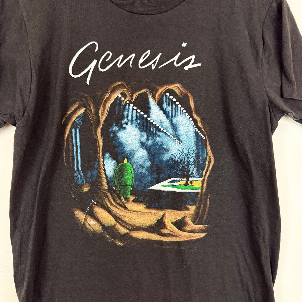 Vintage 1980s Genesis Tour Tee Black Prog Rock Size Small