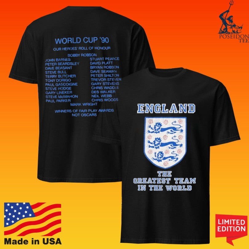 England Three Lions Greatest Team In The World World Cup ’90 Unisex