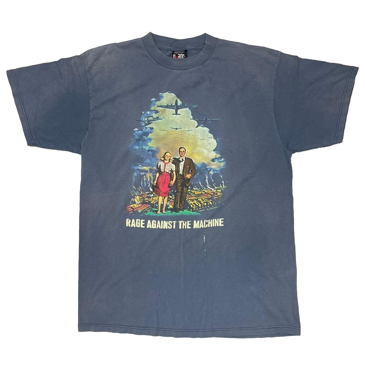 RAGE AGAINST THE MACHINE DOWN RODEO SLATE BLUE GIANT BY TULTEX XL 0643