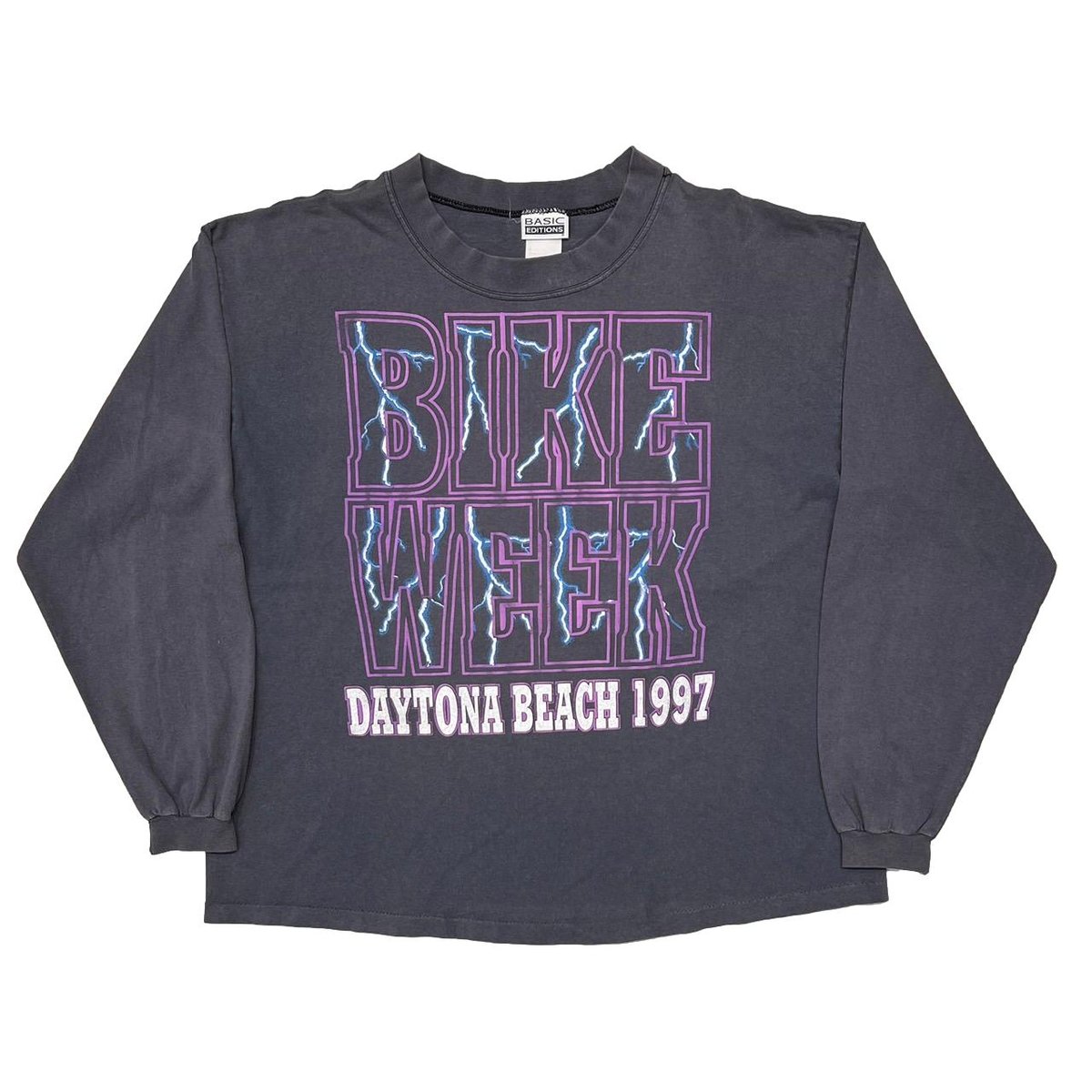 OLD & VINTAGE 1997 BIKE WEEK DAYTONA BEACH LIGHTNING TEXT LS LARGE 4413