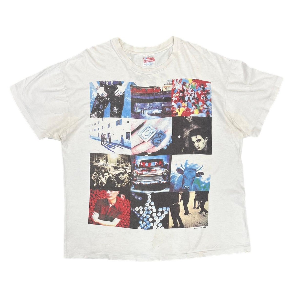 U2 ACHTUNG BABY WHITE HANES XL 2231
