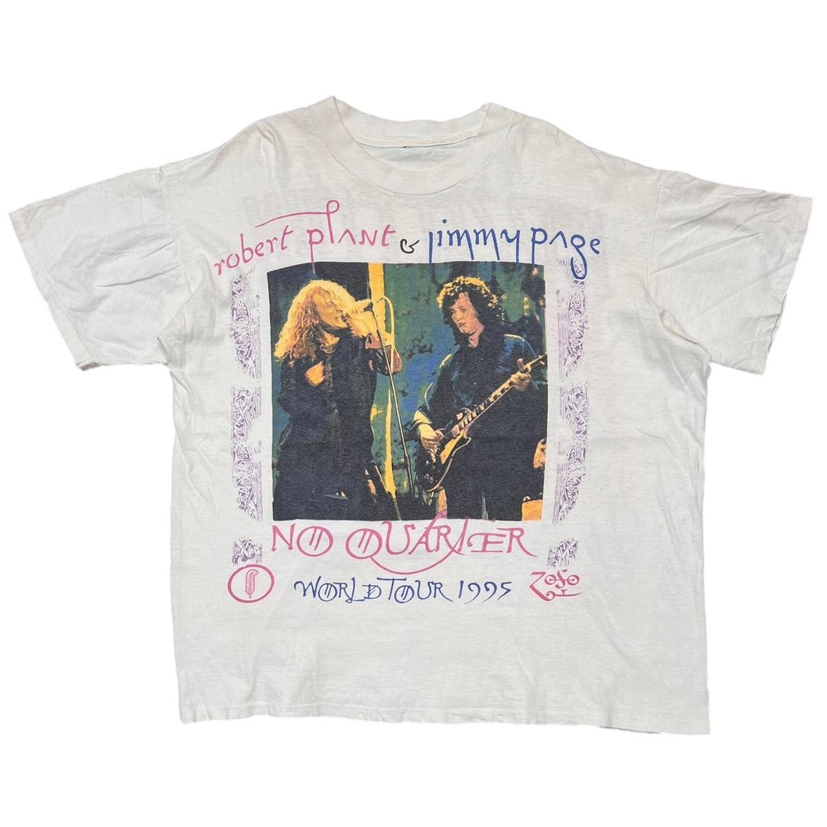 LED ZEPPELIN NO QUARTER WORLD TOUR 1995 ZOSO WHITE FITS XL 3631