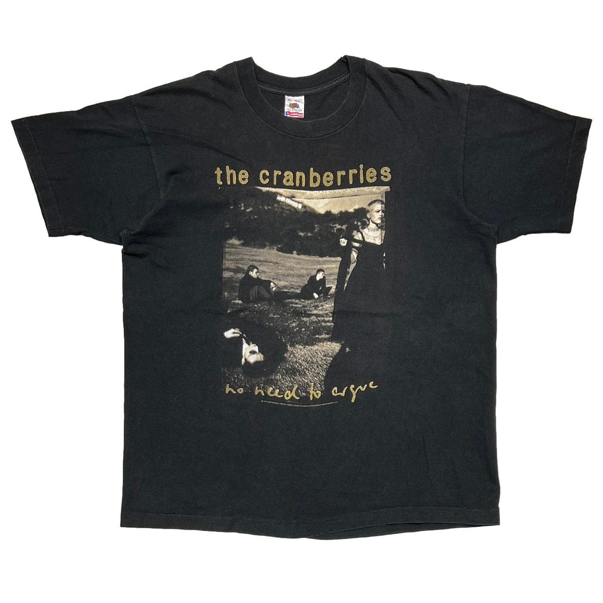THE CRANBERRIES no need to argue WORLD TOUR 1995 FRUIT OF THE LOOM XL 4834