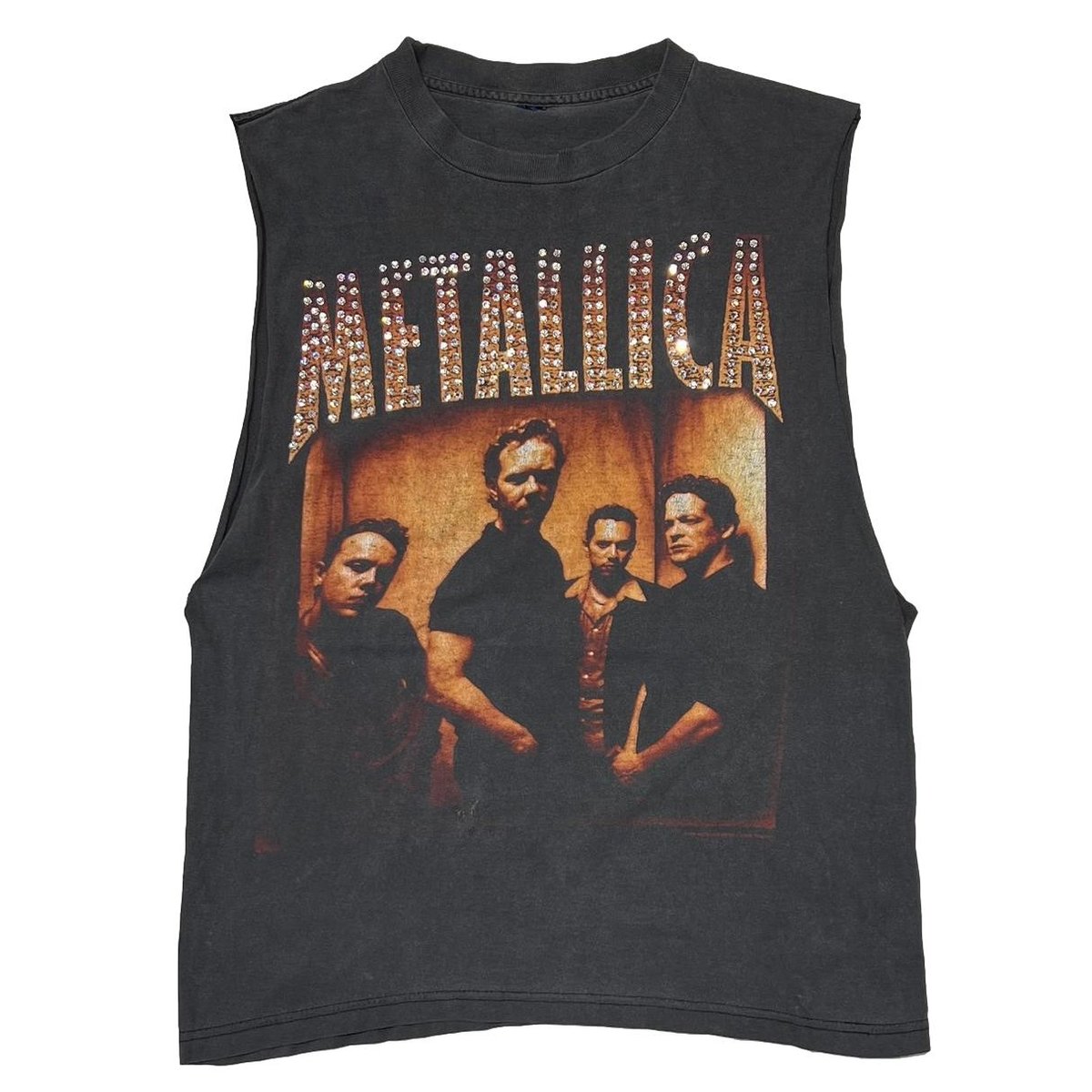 METALLICA 1998 RELOAD NORTH AMERICA TOUR RHINESTONE SLEEVE CUT FITS MEDIUM 6988
